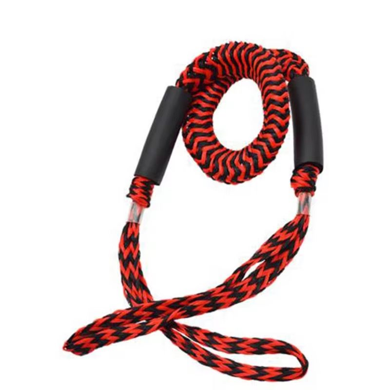Single red and black UHMWPE soft shackle with rubber grip sleeves and spliced eye terminations